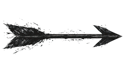 Ink Arrow: A stylized, grunge-textured arrow points the way, suggesting direction, strategy, and forward movement, perfect for design and concept use.