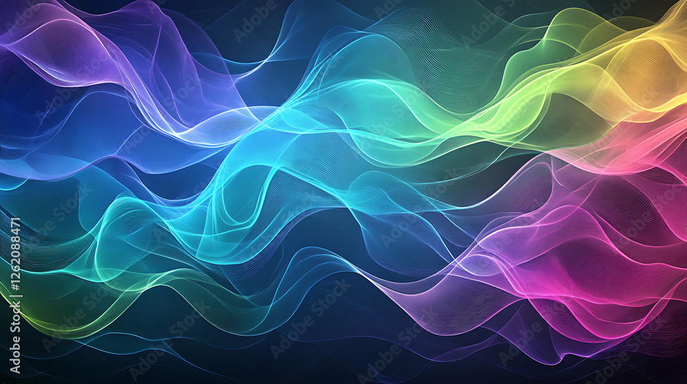 Aufkleber colorful abstract light wave patterns artful backdrop design for presentations and creative projects