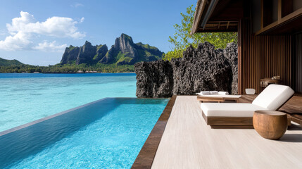 modern overwater suite with private plunge pool and stunning views