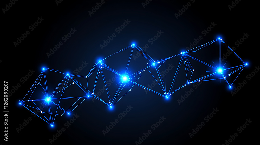 Poster complex network of interconnected nodes and lines illustrating technology and connection