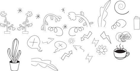 set of hand drawn illustrations