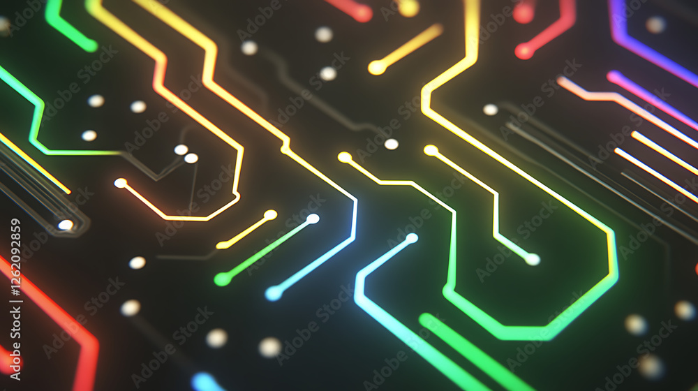 Aufkleber cybernetic circuit board technology electronic network connection system background design