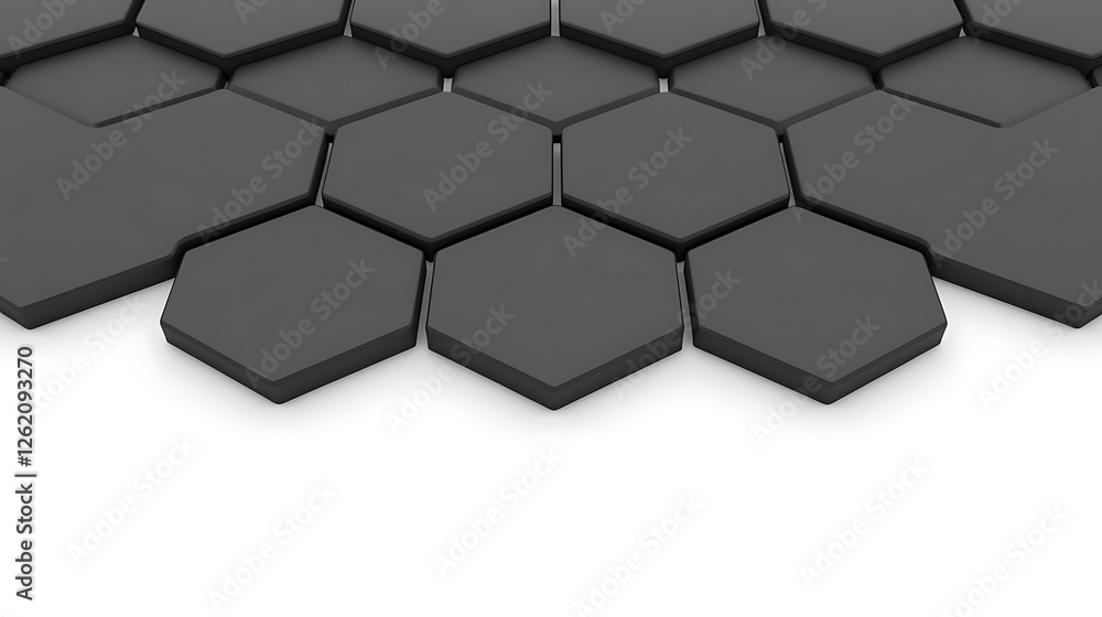 Poster dark hexagonal tiles arrangement in a grid pattern creates a modern geometric background illustratio
