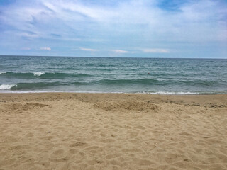 The sandy beach near Obzor in Bulgaria gently and gradually slopes into the sea and is suitable for a pleasant summer vacation.
