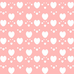 Heart abstract seamless pattern and pink background with hearts for Birthday and Valentine's day.