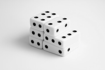 A Small Stack of Classic White Dominoes in Perfect Alignment.