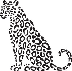 Leopard silhouette vector art design