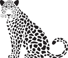 Leopard silhouette vector art design