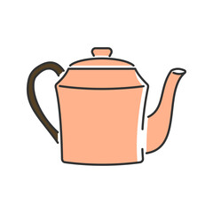 Boxy Teapot. A square-shaped teapot with a vintage aesthetic.