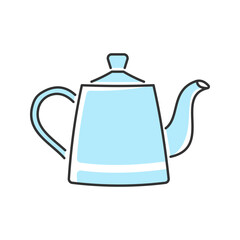 Vintage Tall Teapot. A tall-bodied teapot with a distinctive lid and curved handle.