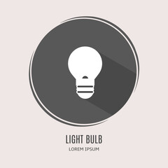 Symbol light bulb logo. Illustration of light bulb in flat. Stock vector.