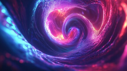 Abstract psychedelic swirl with neon fractal patterns, glowing symmetry, mesmerizing dreamlike visuals, ultra HD