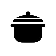 Cooking Pot Icon: A simple, yet versatile icon of a cooking pot with a lid, perfect for representing cooking, food preparation, or kitchenware.  