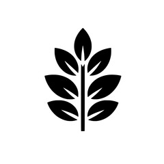 Simple Plant Icon: A stylized graphic of a plant with five leaves, minimalist and versatile for various design applications.  