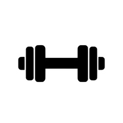Dumbbell Icon: A simple yet powerful illustration of a dumbbell, perfect for fitness, strength training, and gym-related projects.  The minimalist design makes it versatile and easily adaptable. 