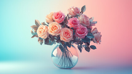 bouquet of roses in vase