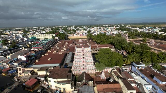 the drone footage of arulmigu nellaiappar kovil tirunelveli town tamilnadu