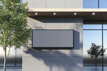 Wall Mount Sign Facade Board Mock-Up for Modern Exterior Design