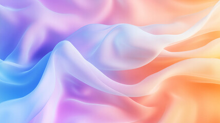 Obraz premium A soft, slow-motion abstract gradient of magenta, blue, and orange flows and blurs together in a seamless cycle. The blending colors create an ethereal, calming visual effect, wher