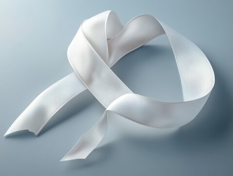Two beautifully crafted white ribbon rolls, tightly wrapped and elegantly displayed on a grey background.