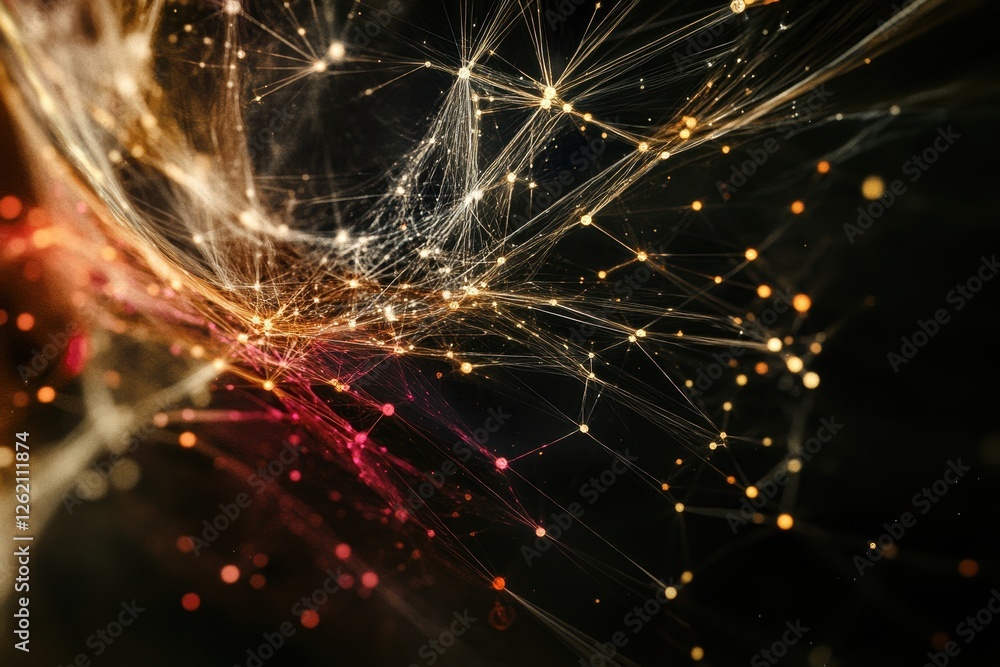 Leinwandbilder digital data processing network with vibrant connections and intricate patterns showcasing connectiv