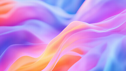 Obraz premium A mesmerizing abstract background of blurred magenta, blue, and orange hues shifts slowly in a soft gradient cycle. The colors blend and flow seamlessly, creating a calming and dyn