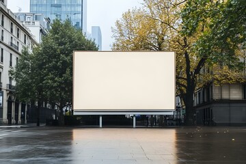 Obraz premium Large Empty Advertising Poster Mock-Up for a Big City Billboard