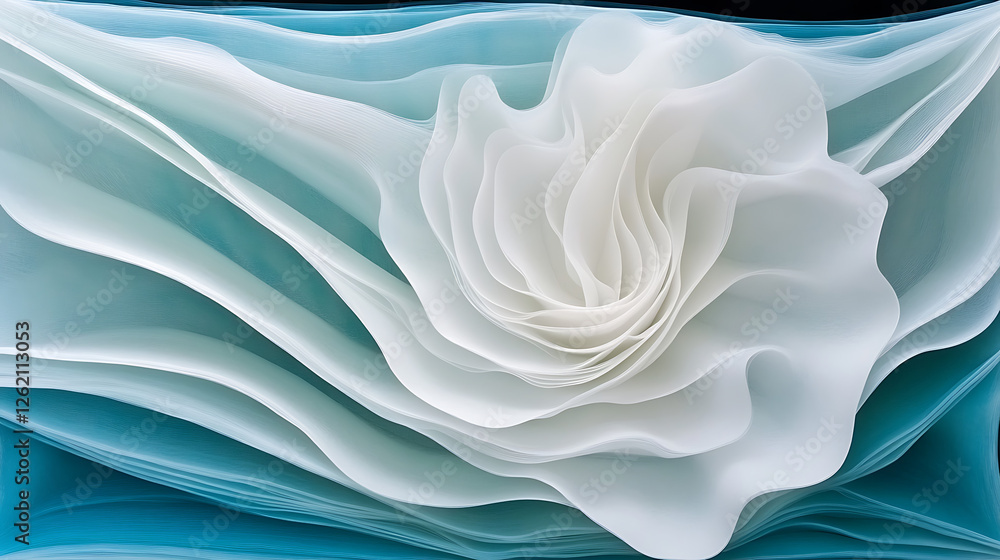 Aufkleber ethereal fabric flow harmony in abstract forms gentle waves of light and delicate gradient texture