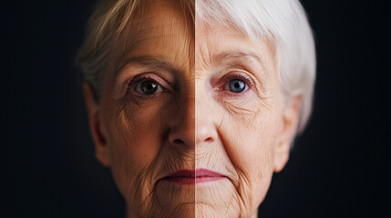 Life Journey: Girl to Elderly Woman Timelapse A captivating timelapse sequence capturing the journey of a girl growing into an elderly woman. The gradual aging process is beautiful