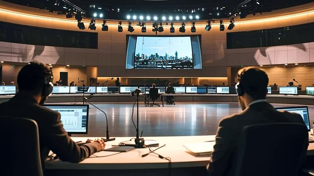 Global Newsroom where Journalists Report Worldwide Events