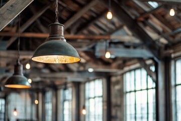 Vintage Industrial Light in Loft Space