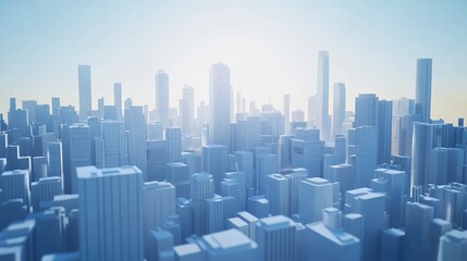  Wide Shot of Low Poly City with a Futuristic Look