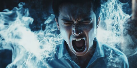 Obraz premium Raw Emotion: The Unfiltered Moment of Anger