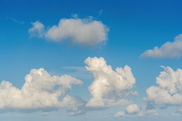 Beautiful White Clouds Against a Bright Blue Sky