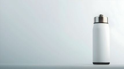 White water bottle on white background; mockup