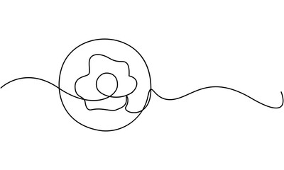 Continuous Single line art of an egg on Circle.
