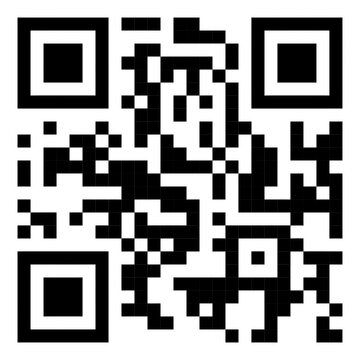 A Sample QR Code in black and white with white background.