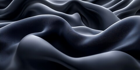Fototapeta premium Dark fabric waves, abstract texture, background