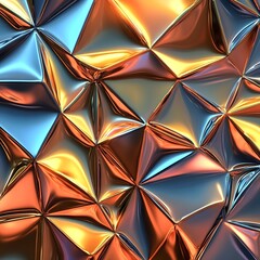 Mesmerizing Metallic Geometric Abstract Patterns with Vibrant Lights and Colors