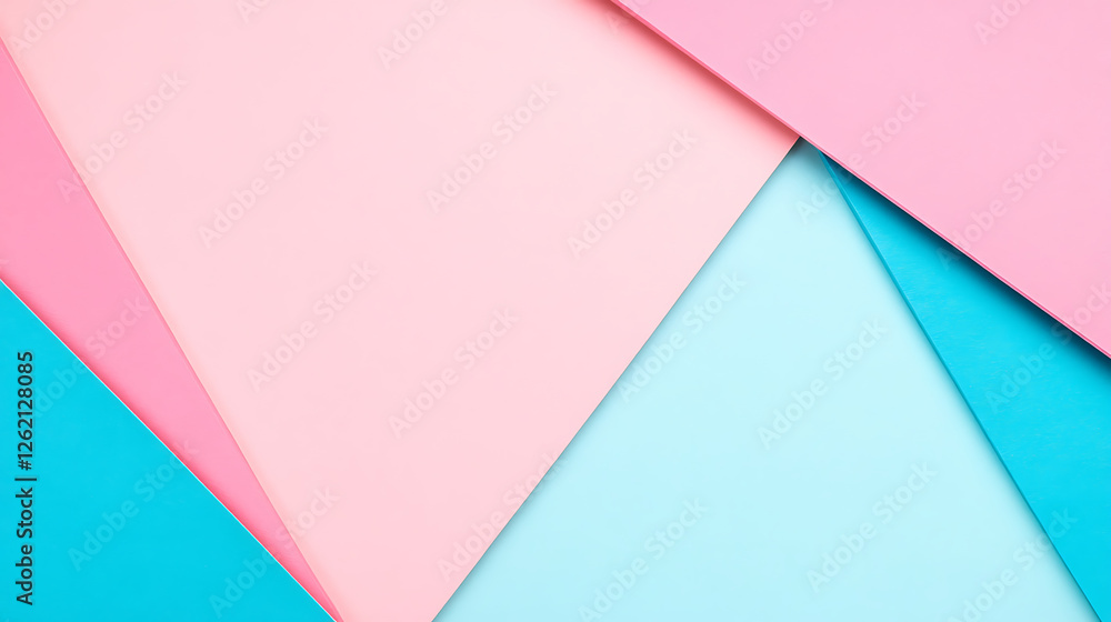 Poster geometric abstraction in pastel hues color block paper art background design composition concept
