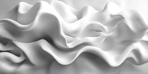 Fototapeta premium White fabric waves, abstract texture background
