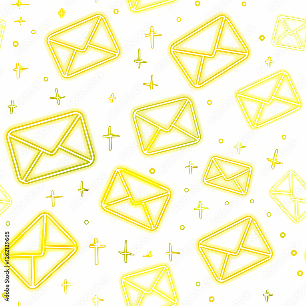 Poster colorful envelope pattern on a bright background. generative ai