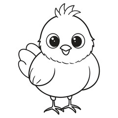 Fototapeta premium Cute Chick Coloring Page