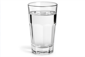 Minimalist Still Life of a Clear Glass of Water on a Pristine White Background, Perfect for Clean and Simple Designs.