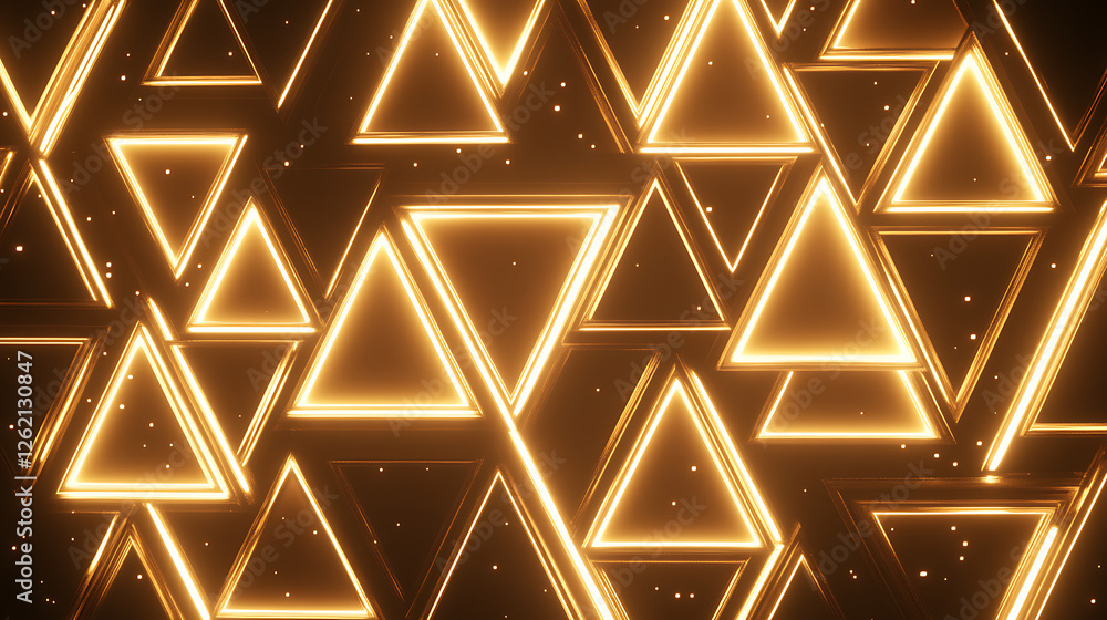 Poster geometric radiance of triangular patterns in digital space abstract background wallpaper image