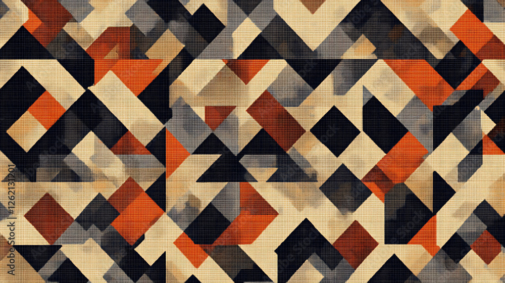Poster geometric triangle composition with muted colors abstract design for creative backgrounds