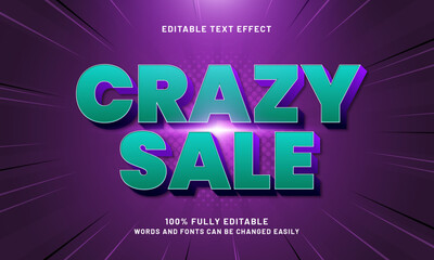 crazy sale editable text effects with a sale and discount theme