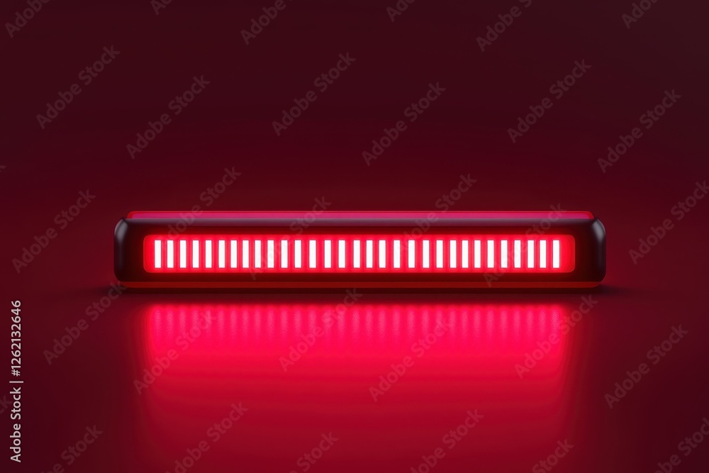 Poster progress bar displayed on a solid red background indicating completion percentage, progress bar from