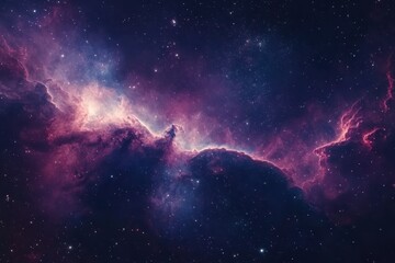 Fototapeta premium Expansive nebula showcases vibrant colors and intricate patterns in outer space, A close-up view of the expansive nebula in outer space (Some elements furnished )