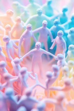 Colorful human hands in unity